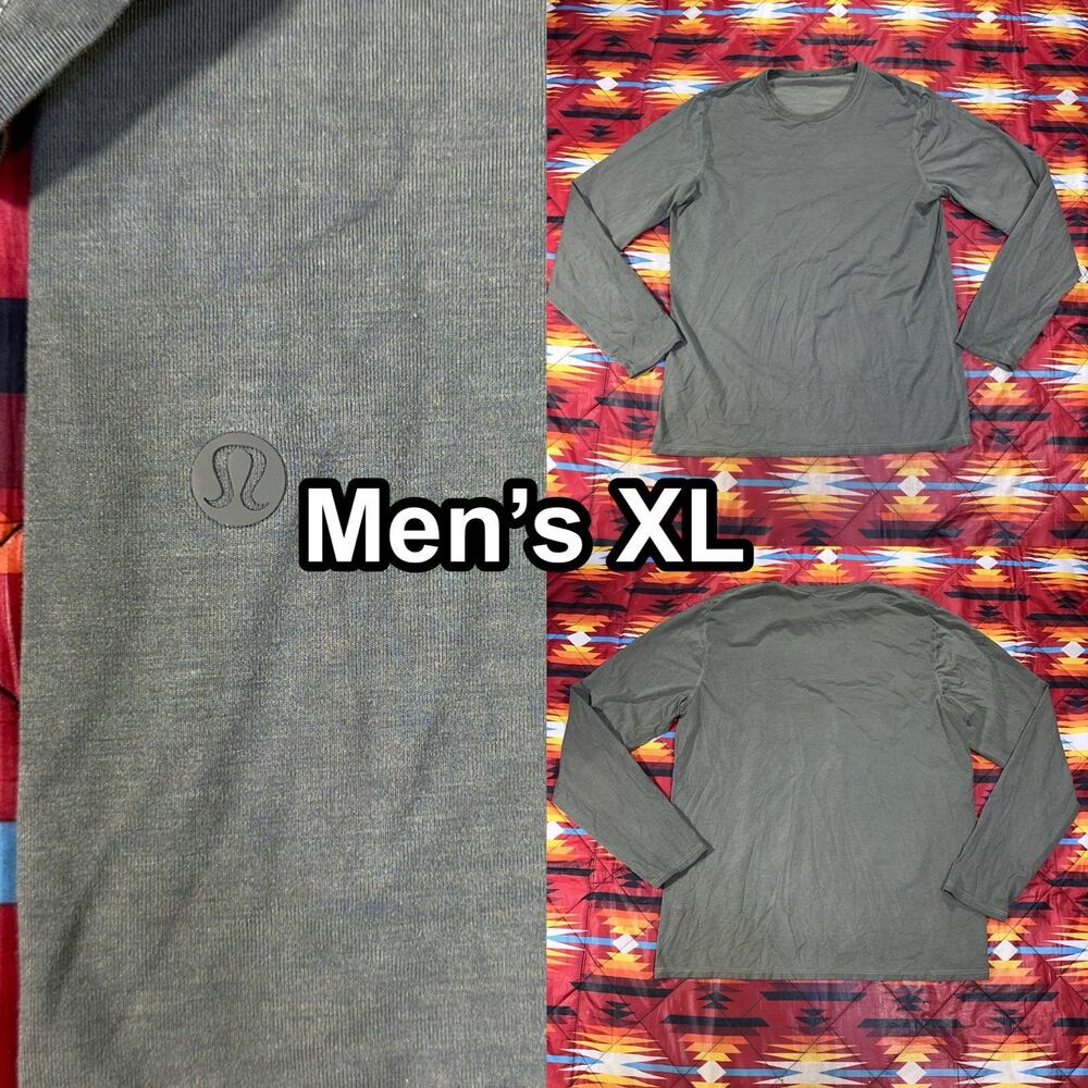 Lululemon Long Sleeve Shirt Men’s Size XL Olive Green Athletic Crew Performance